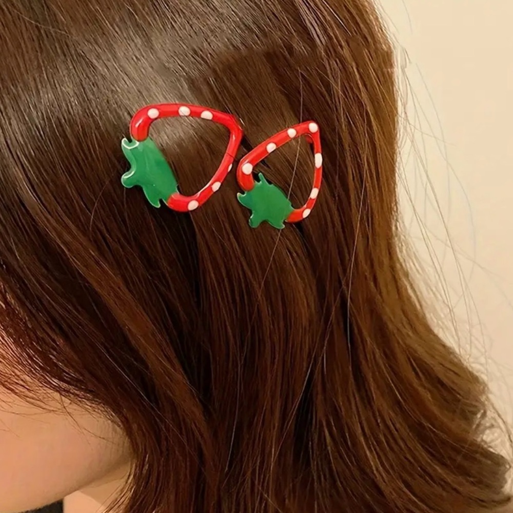 Strawberry Hair Clips set of 5 - Picture 5 of 5